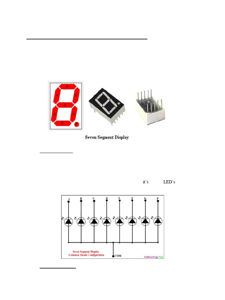 Interfacing 7 Segment Display with 8051 | PDF | Anode | Cathode
