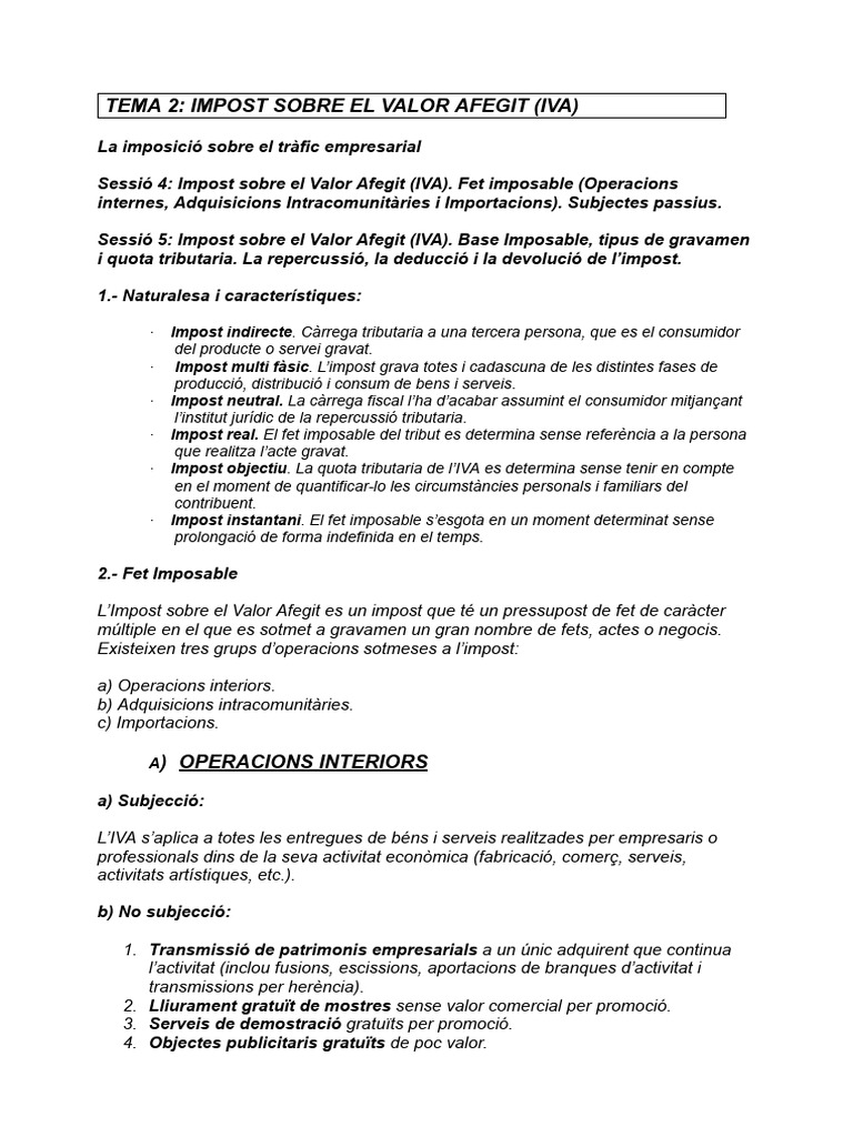 2.guia Aprenentatge Impost Sobre El Valor Afegit (Iva) | PDF