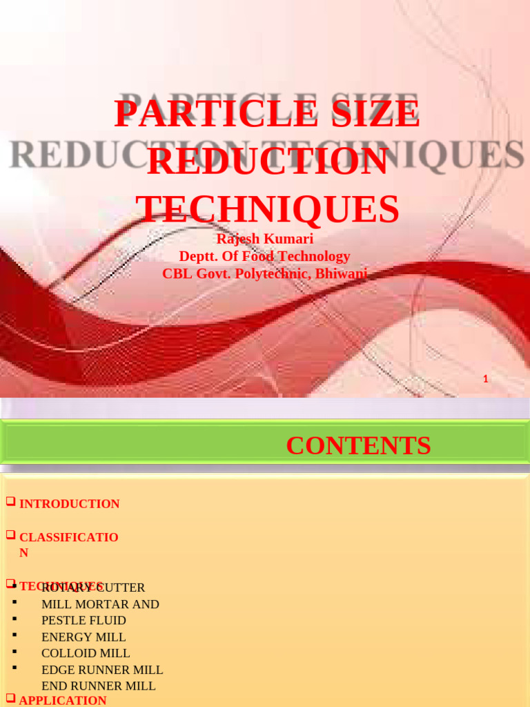 Particle Size Reduction | PDF | Mill (Grinding)