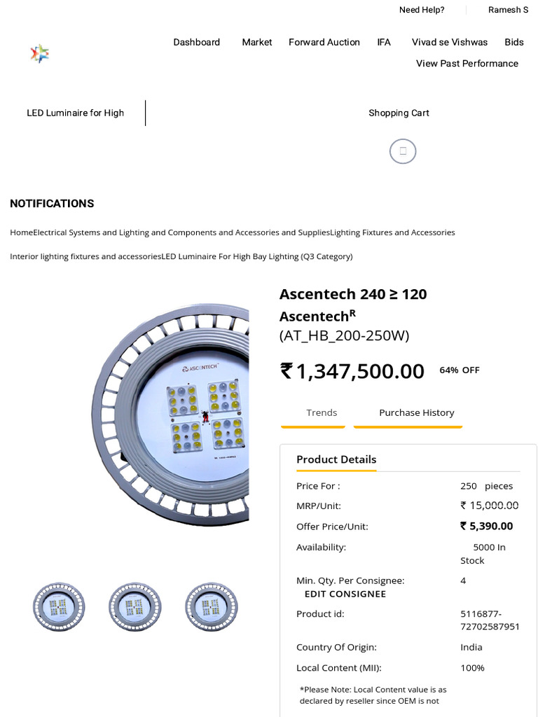 LED High Bay Luminaire Specifications | PDF | Light Emitting Diode ...