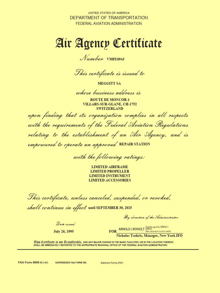 FAA Air Agency Certificate Details | PDF | Federal Aviation ...