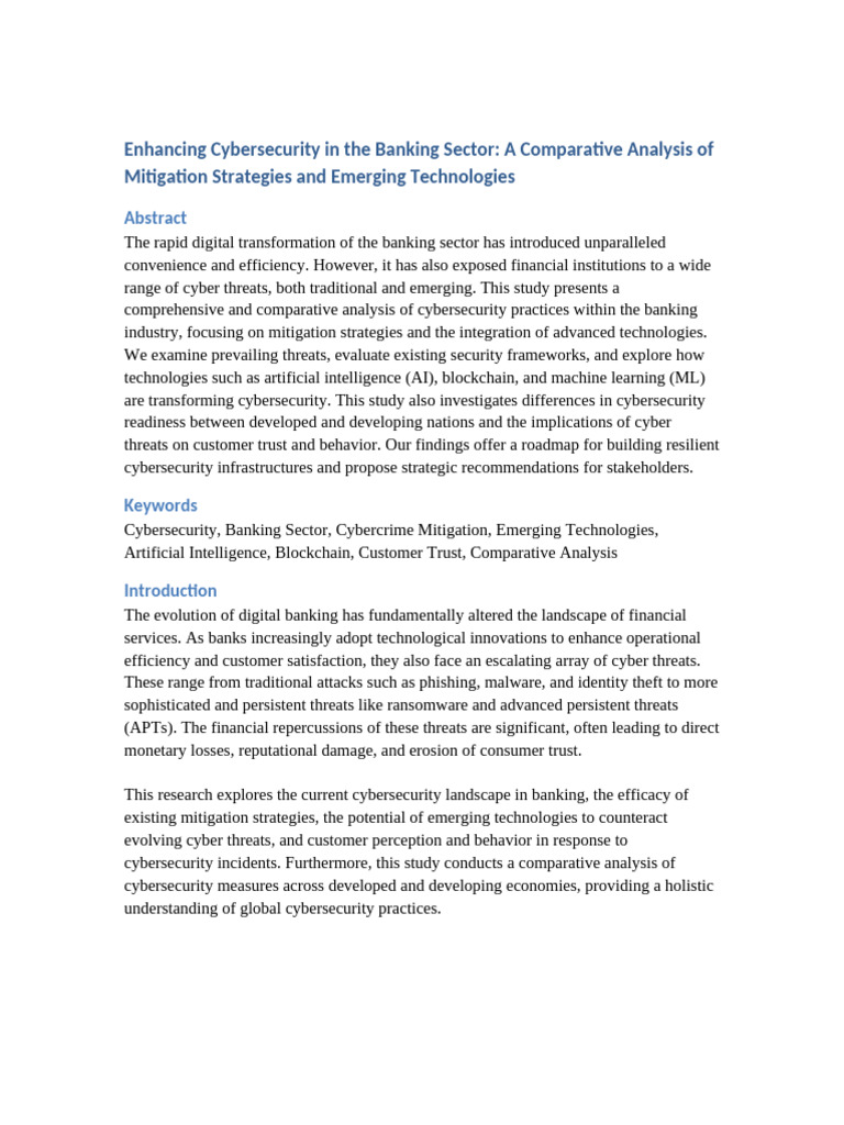 Cybersecurity Strategies in Banking | PDF