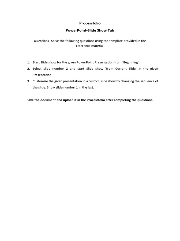 Processfolio Assignment Instructions | PDF