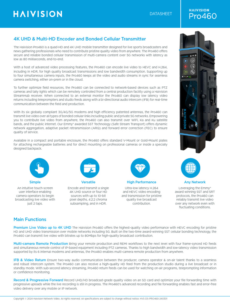 DS Haivision Transmitters 2024 | PDF | Video | Hdmi