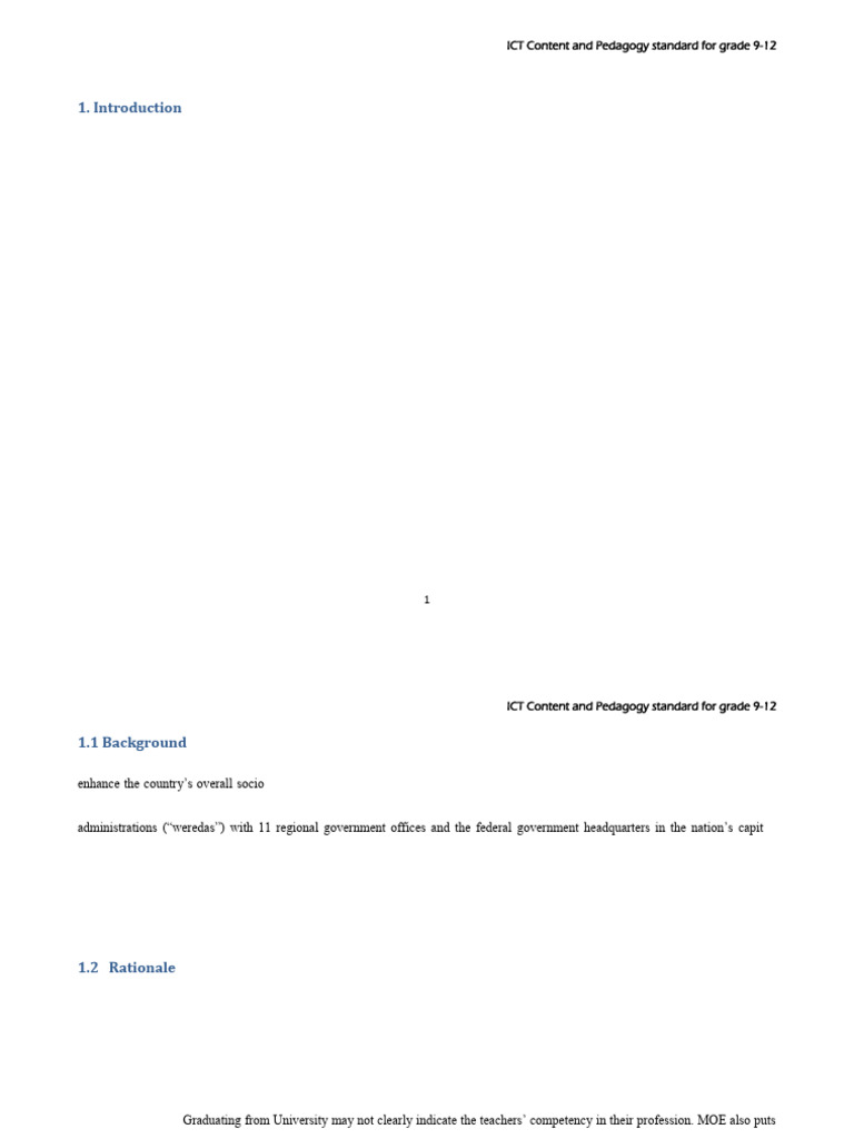 ICT Pedagogy Standards for Grades 9-12 | PDF | Educational Technology ...