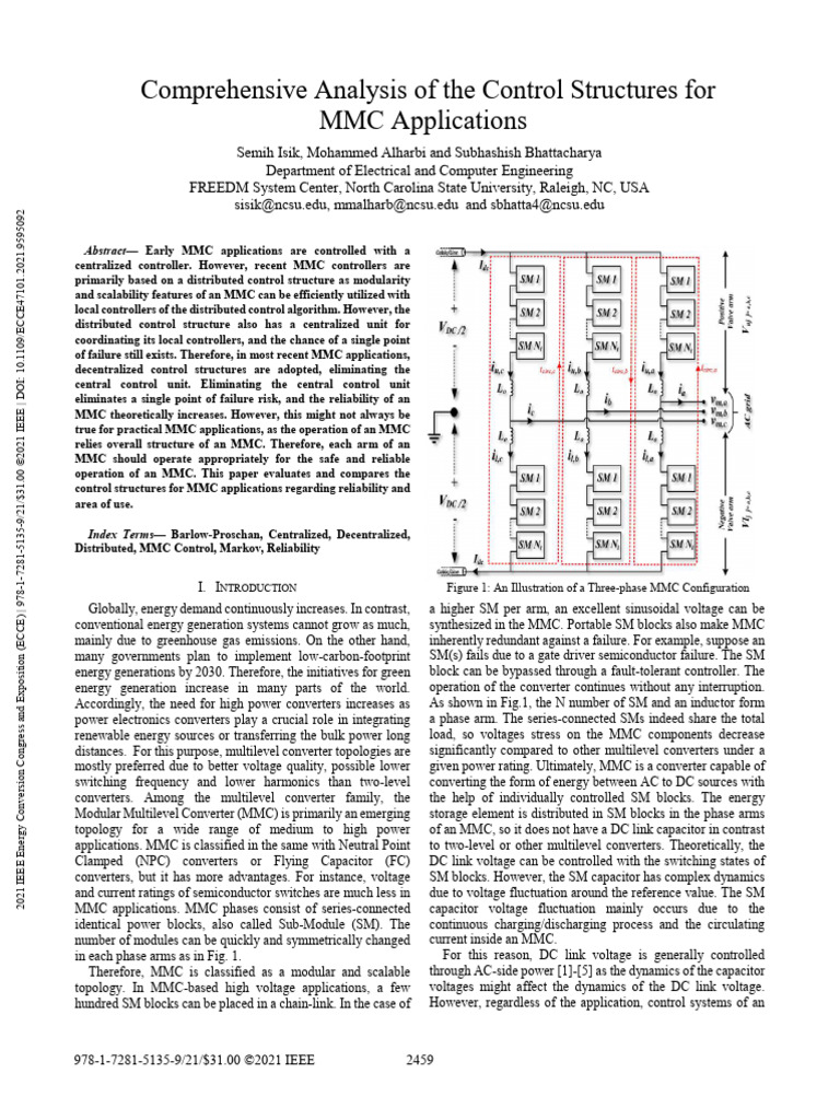 Control Structures for MMC Reliability | PDF | Capacitor | Reliability ...