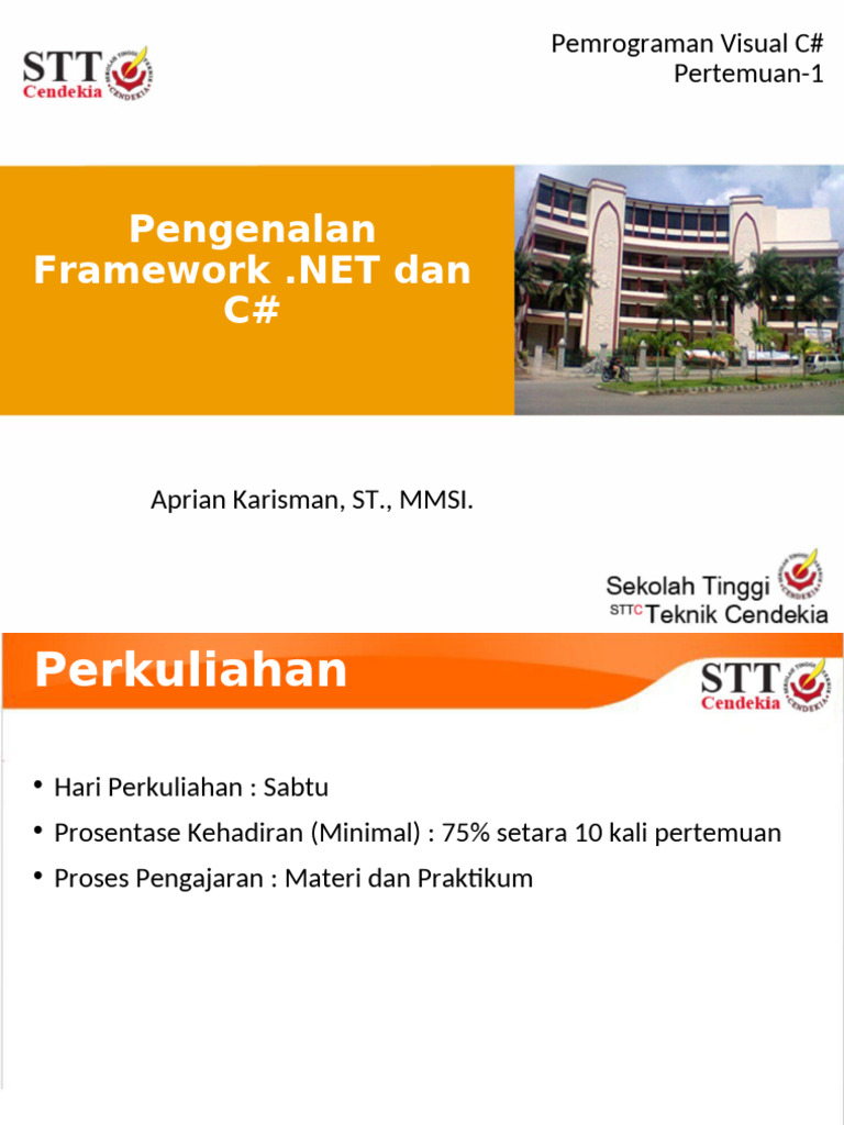 Pengenalan Framework .NET dan C# | PDF