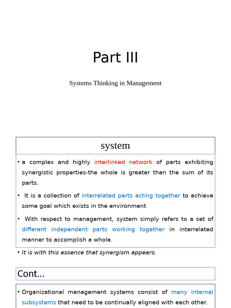Systems Thinking in Management Explained | PDF | System | Systems Theory