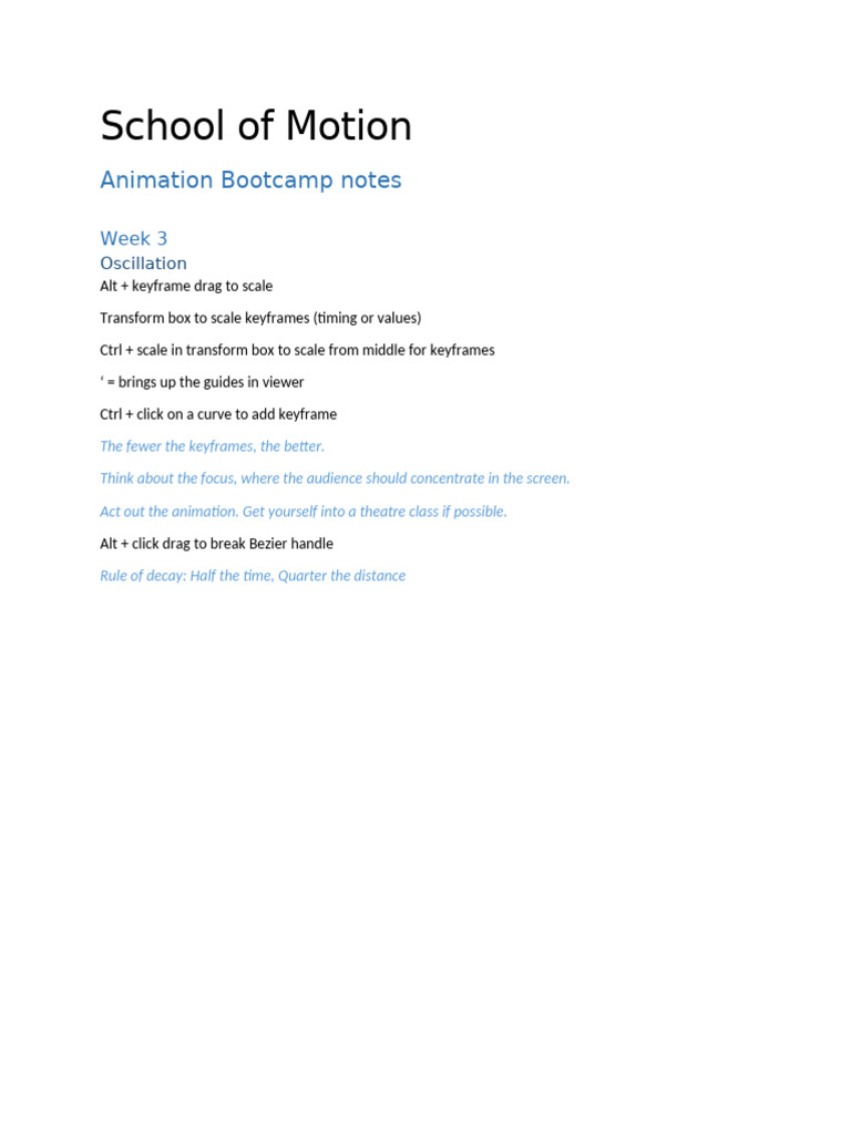 Animation Bootcamp Notes | PDF