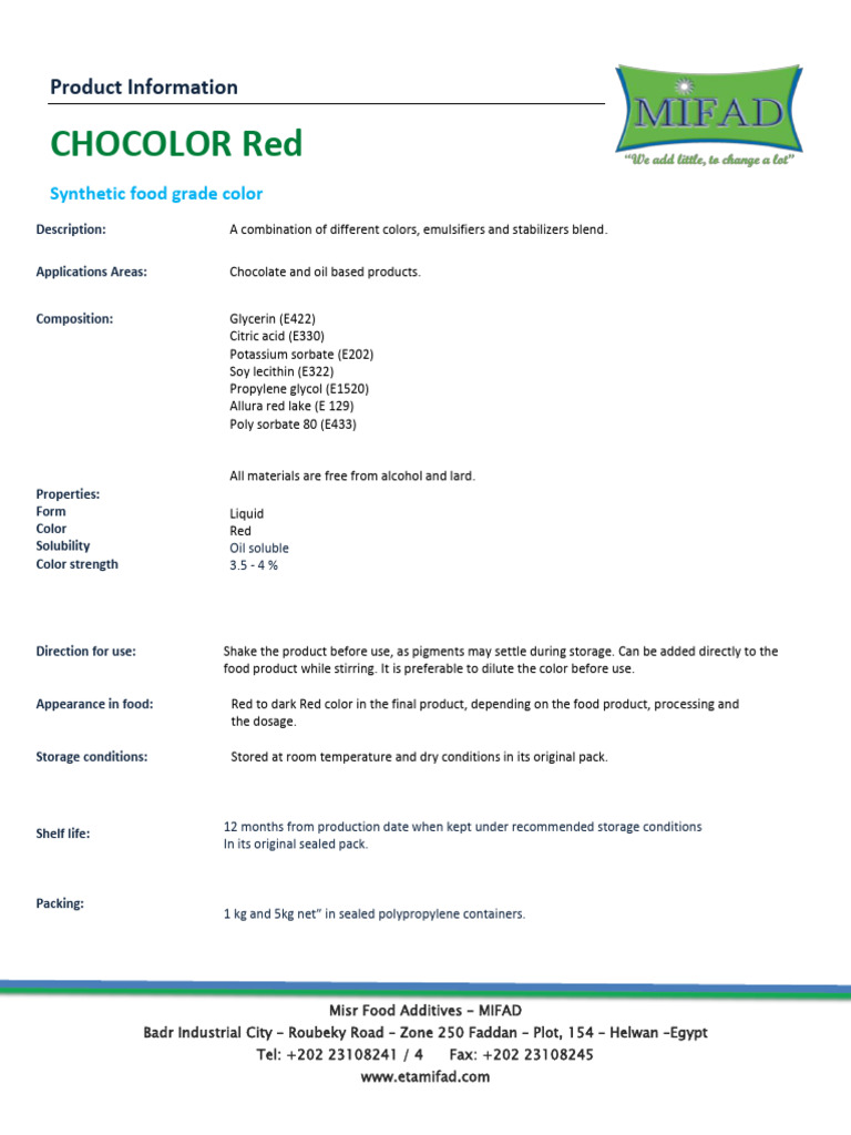 Chocolor Red New | PDF
