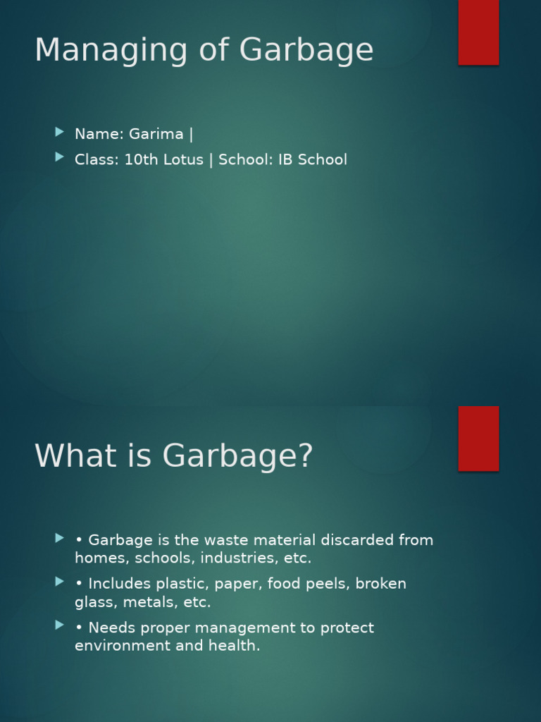 Effective Garbage Management Strategies | PDF