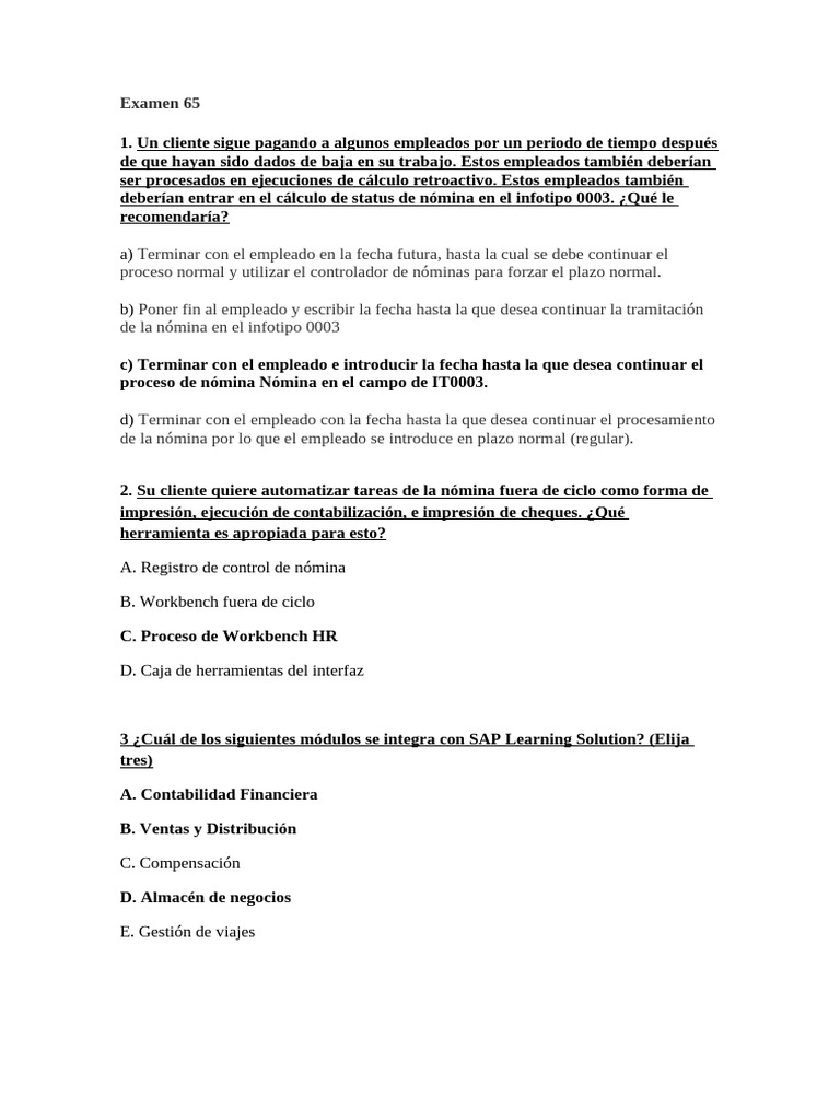 Preguntas Clave sobre SAP HCM y Nómina | PDF | Salario | Reclutamiento