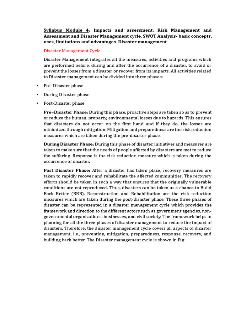 Module 4.1 | PDF | Emergency Management | Hazards