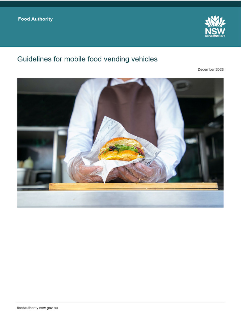 Mobile Food Vending Guidelines | PDF | Food Safety | Water