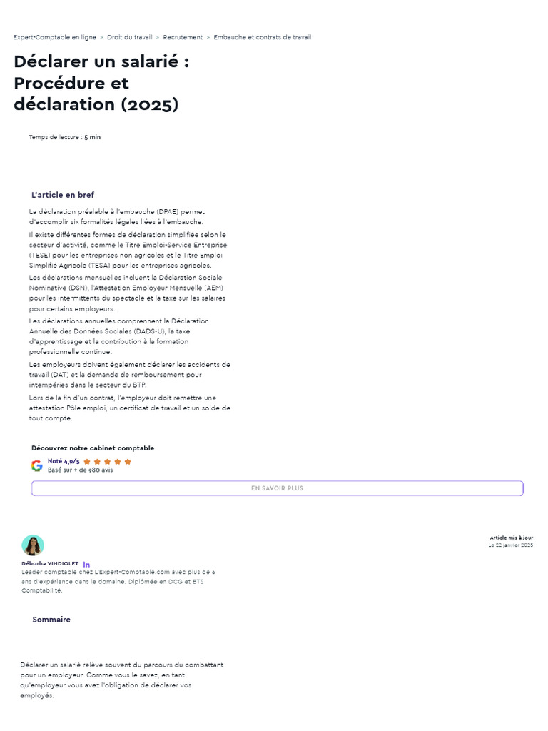 Déclaration des salariés : Guide 2025 | PDF | Salaires | Congé maladie