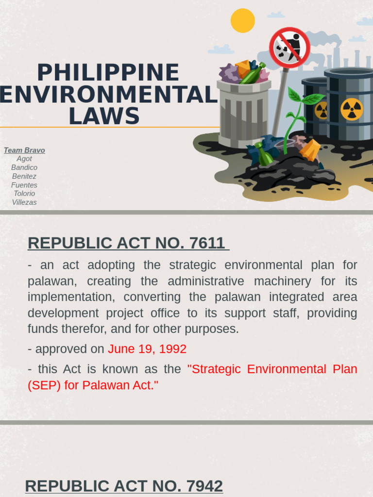 Philippine Environmental Laws Overview | PDF | Mining | Natural Environment