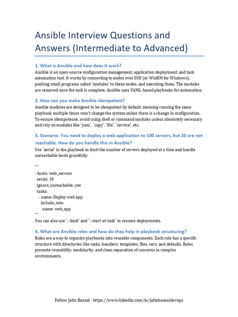 Ansible Interview Q&A Guide | PDF | Computing | Software