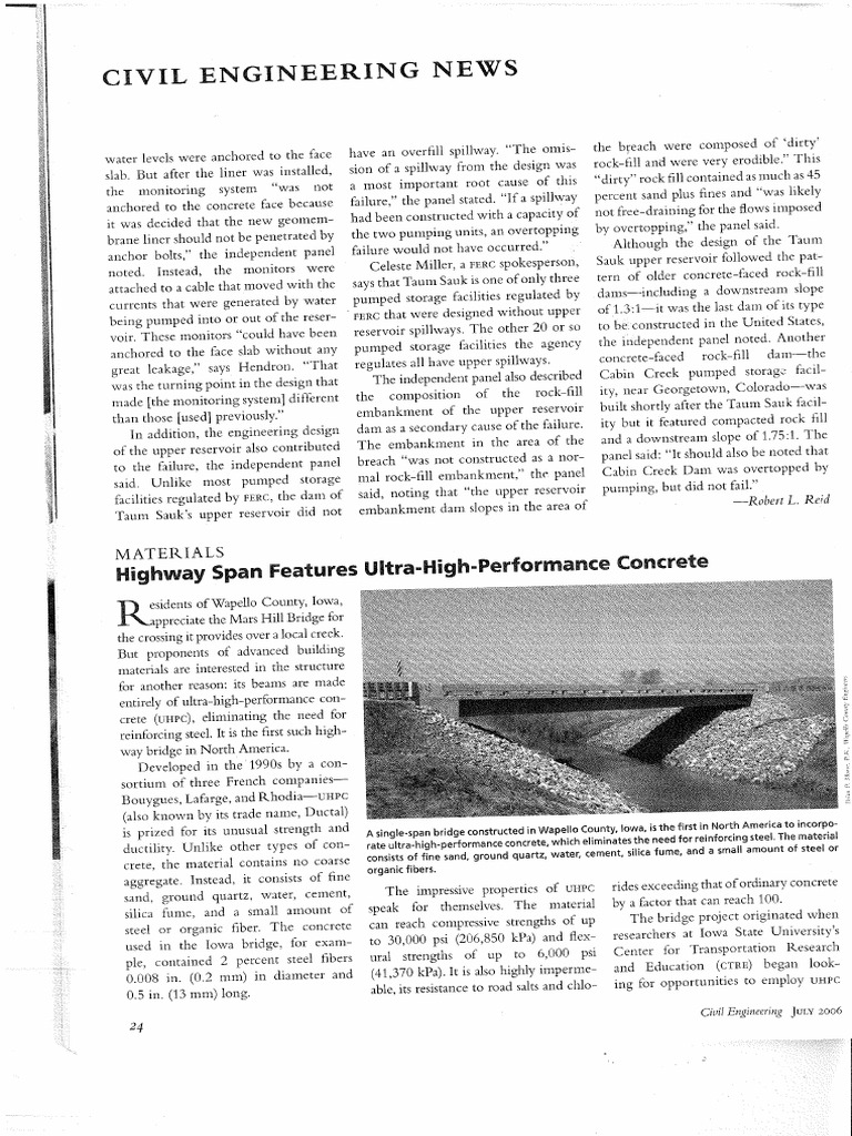 Ultra High Performance Concrete Bridge | PDF
