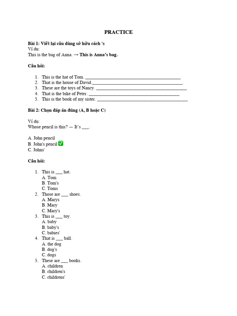 Practice Starter Unit 123 | PDF