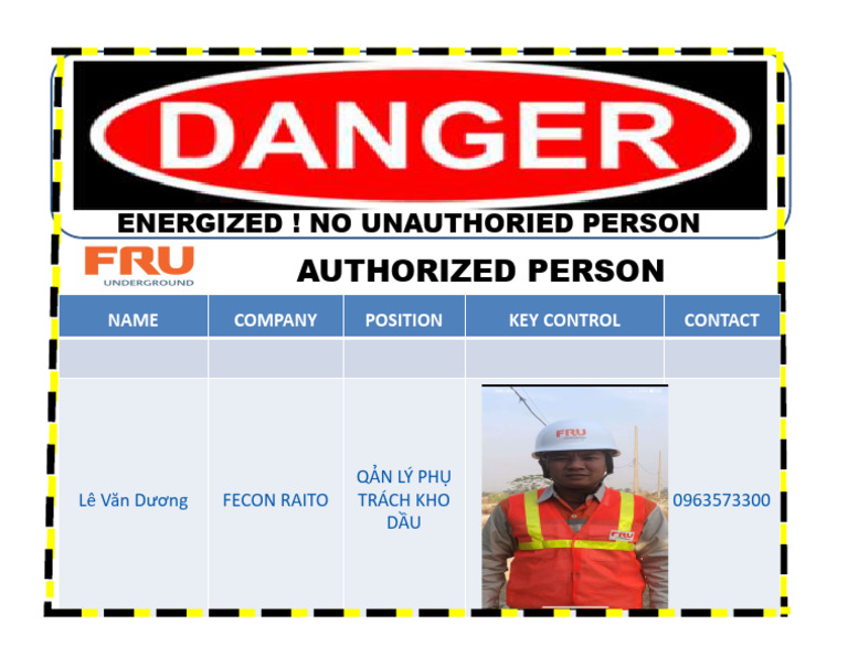 FECON RAITO Authorized Personnel List | PDF