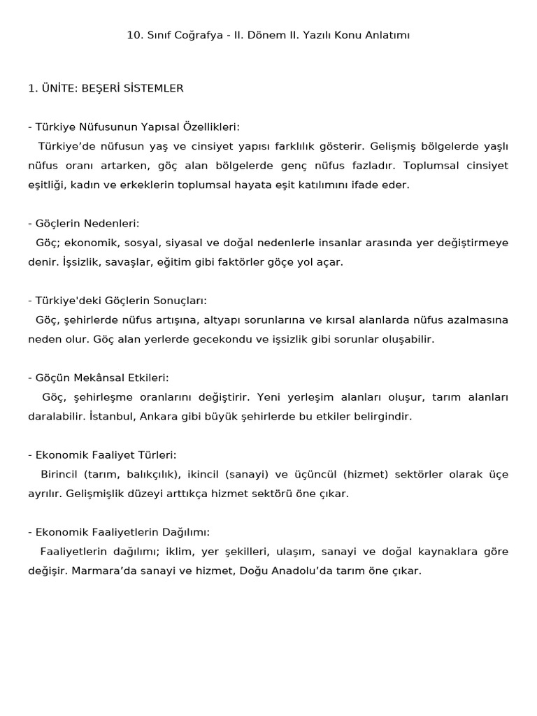 10 Sinif Cografya Konu Anlatimi | PDF