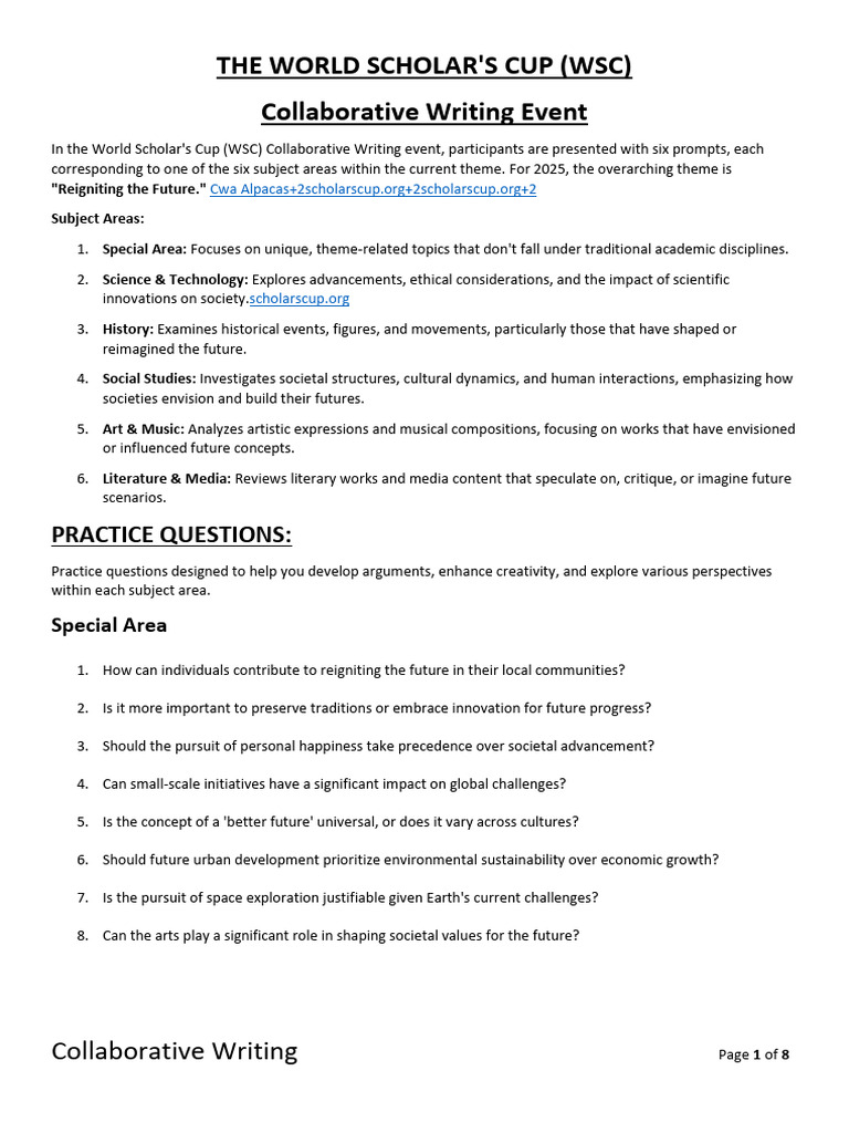 WSC Collaborative Writing Overview | PDF | Artificial Intelligence ...