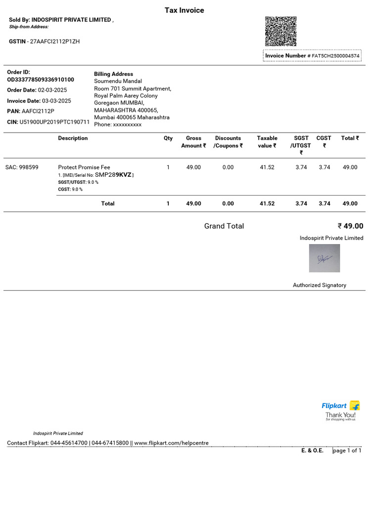 Invoice for Lenovo Gaming Laptop Purchase | PDF | Computer Hardware ...