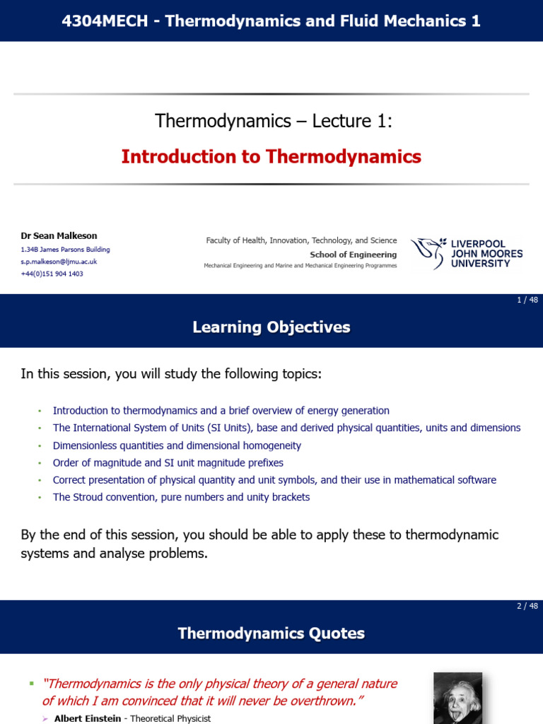Thermodynamics Fundamentals Overview | PDF | International System Of ...