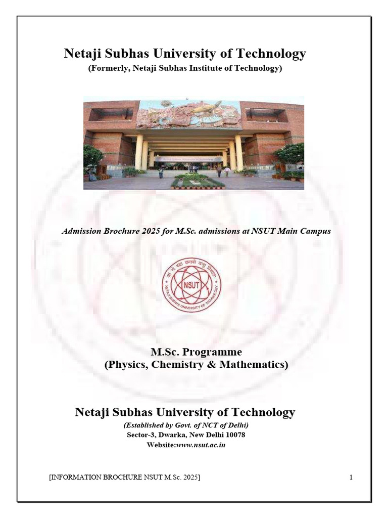 Final IB M sc Admissions NSUT 2025 26 PDF