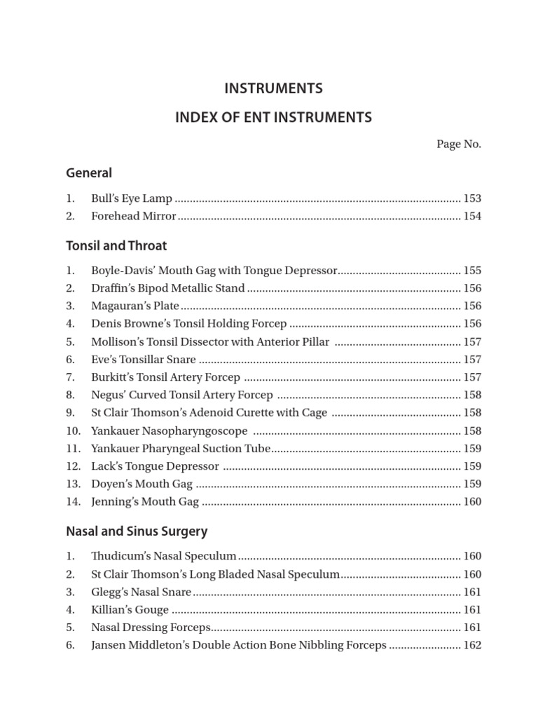 ENT Surgical Instruments Overview | PDF | Esophagus | Human Nose
