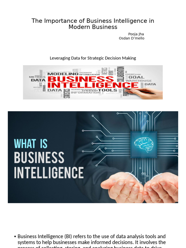 Importance of Business Intelligence Today | PDF | Business Intelligence ...