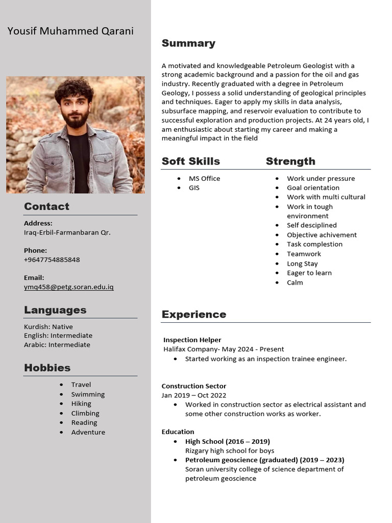 Yousif Muhammed Qarani: Petroleum Geologist | PDF | Cognition