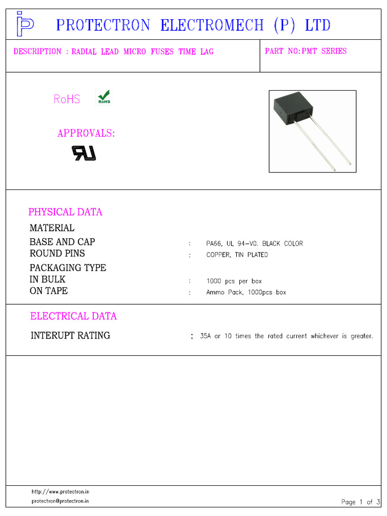 PMT Data Sheet | PDF
