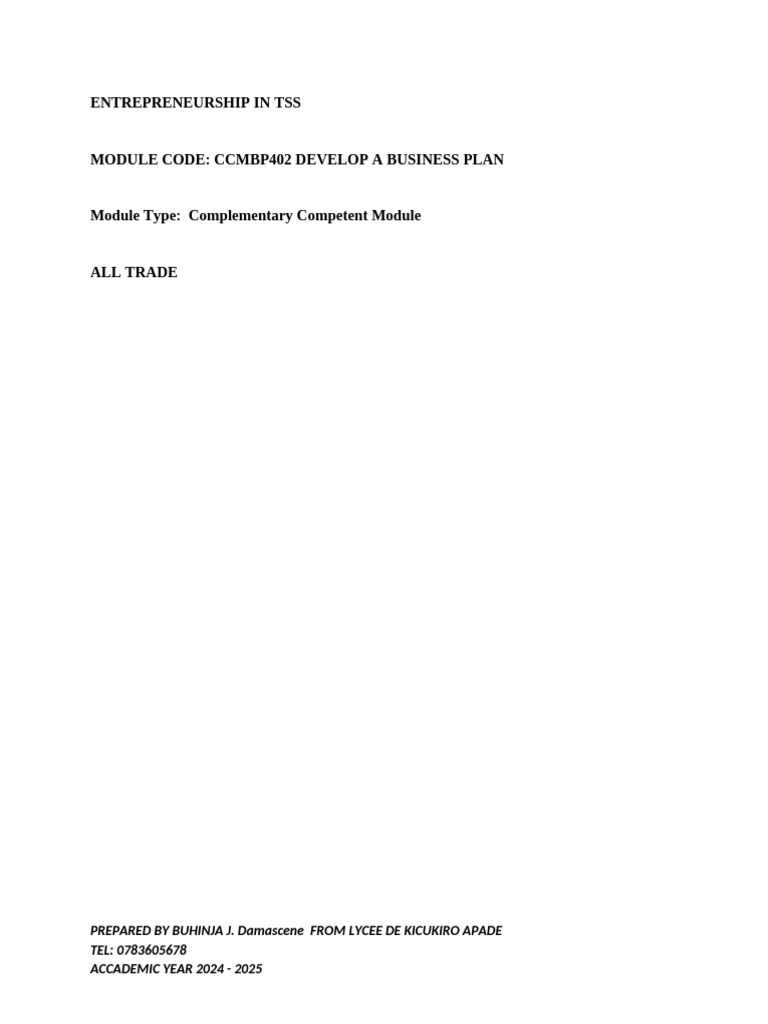 Business Plan Development Guide | PDF | Marketing | Market Segmentation