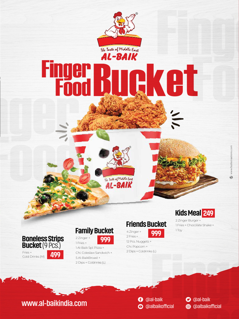 Complete Menu - AL-Baik Franchise India | PDF | Hamburgers | Pizza