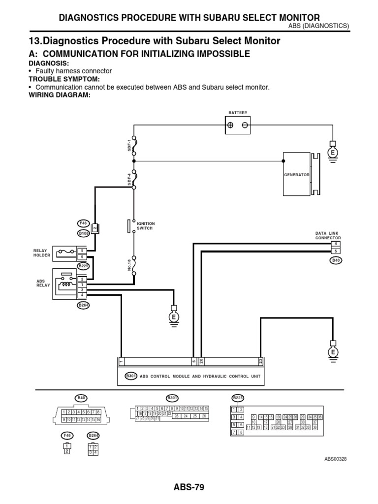 Diagnostics Procedure With Subaru Select Monitor | PDF | Electrical ...