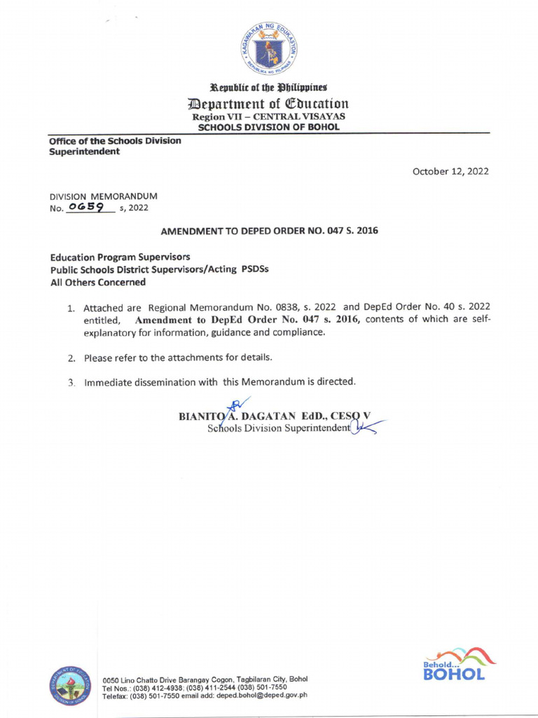 DepEd Order No. 40 s.2022 Amendment To DO 47 s2016 Kindergarten ...