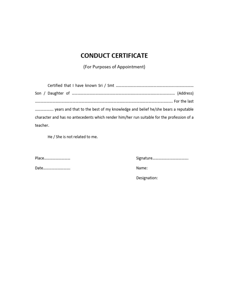 TET Exam Conduct Certificate Format | PDF