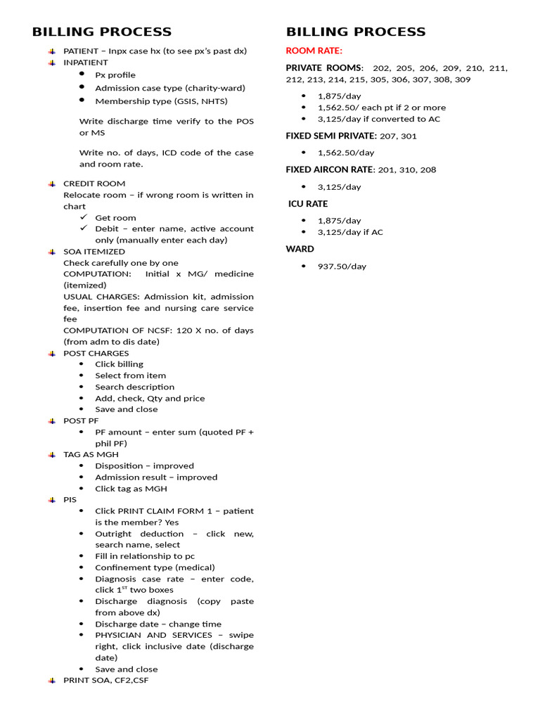 Inpatient Billing Process Guide | PDF | Health Sciences | Medical ...