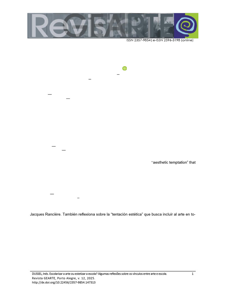 147313.+Escolarizar+a+Arte+ +EDIT | PDF | Estética | Pensamento