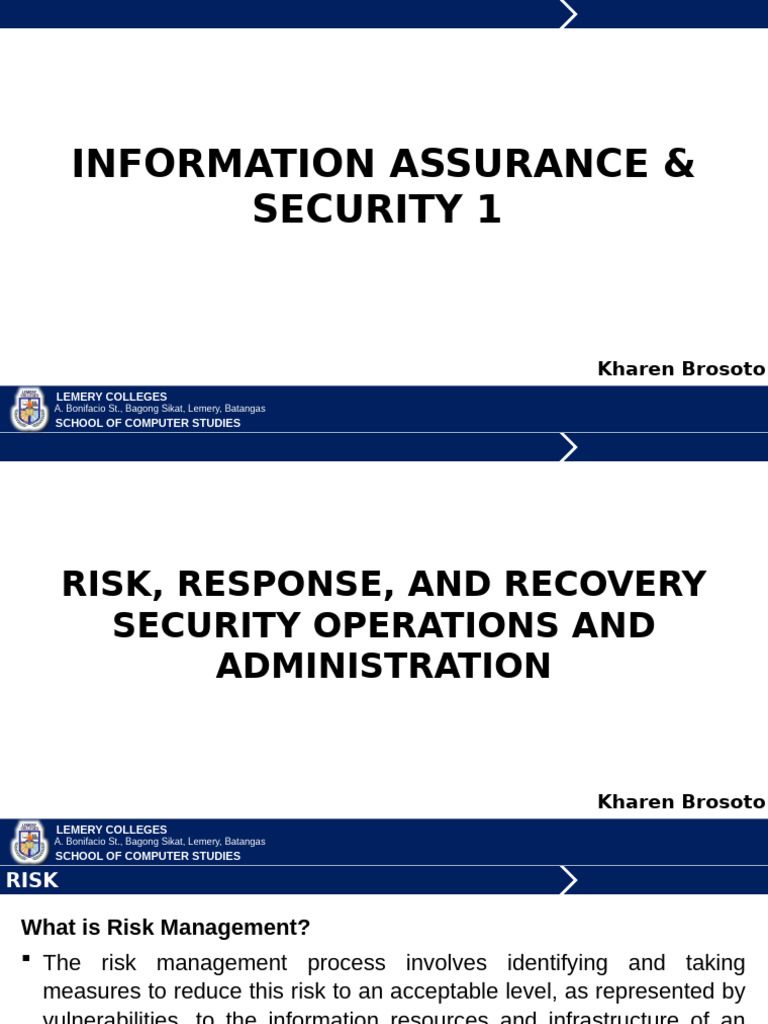 Risk Management in Information Security | PDF | Risk | Risk Management
