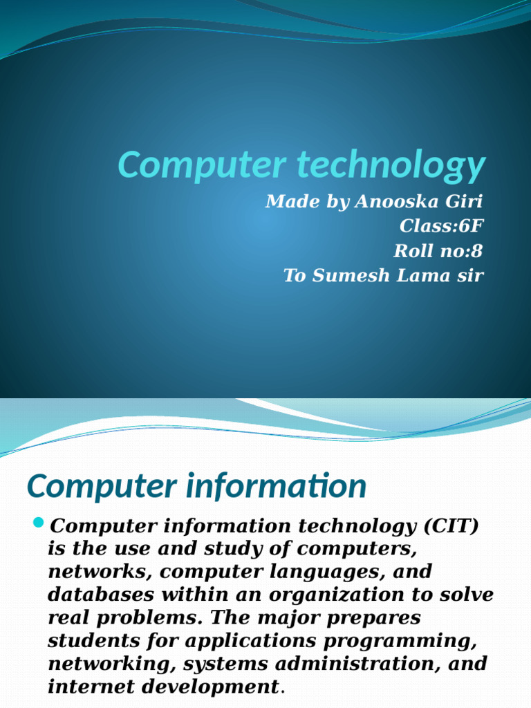 Computer Technology - PPTX 2 | PDF