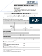 Vocational Qualification Approval Form