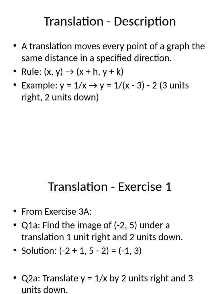 Graph Transformations: Translation, Dilation, Reflection | PDF