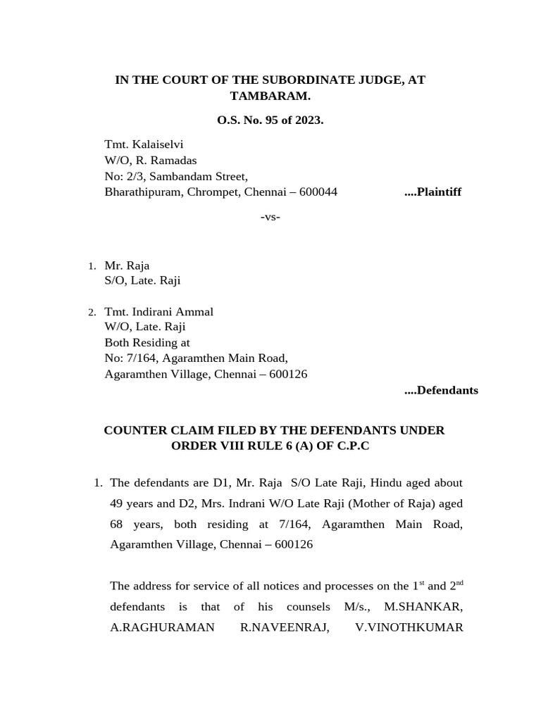 Counter Claim in Property Dispute Case | PDF | Lawsuit | Property
