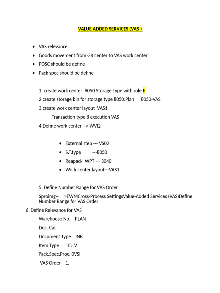 Value Added Services (Vas) | PDF