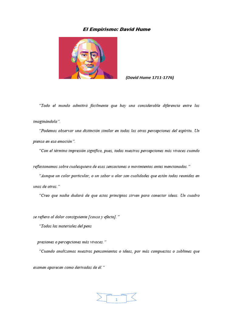Empirismo y Causalidad en Hume | PDF | David Hume | Razonamiento inductivo