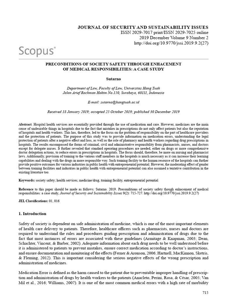 Preconditions of Society Safety | PDF | Pharmacy | Nursing