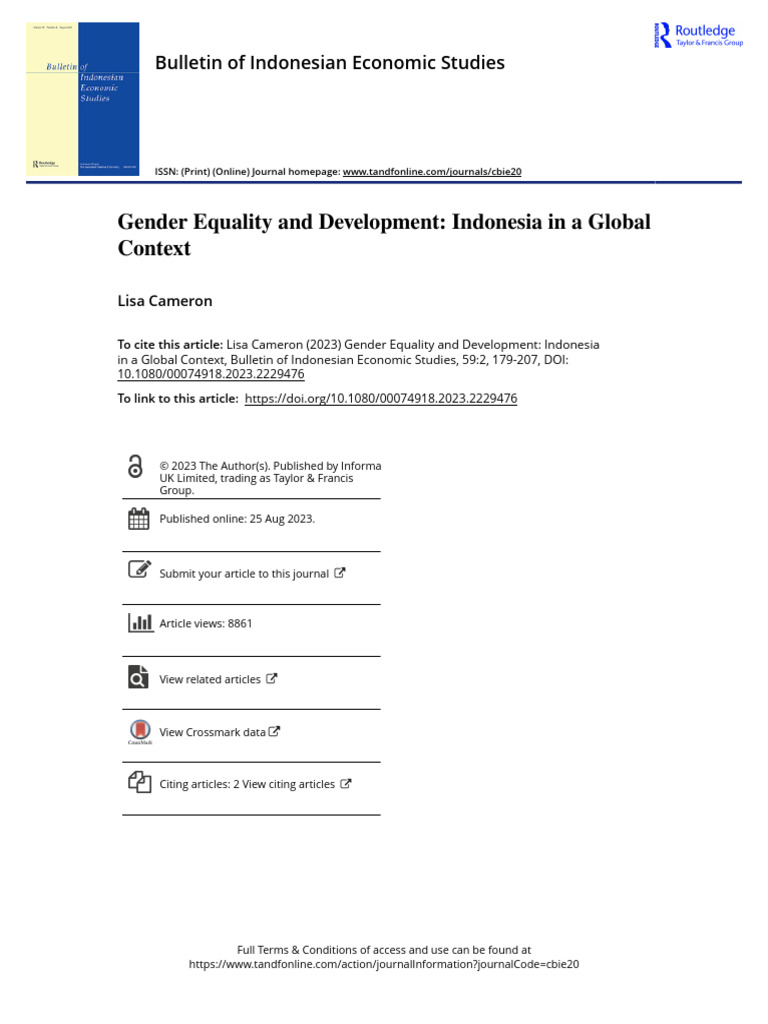 Gender Equality and Economic Development in Indonesia | PDF | Gender ...