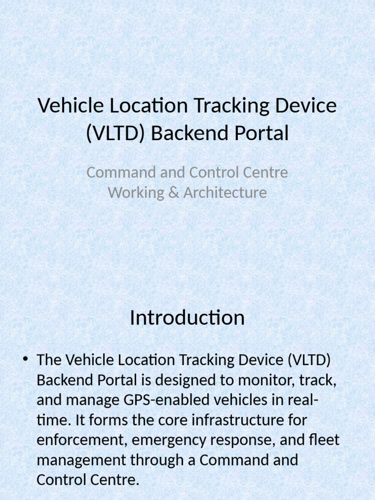 VLTD Backend Portal Architecture Overview | PDF